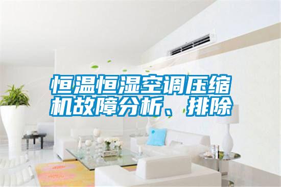 恒溫恒濕空調(diào)壓縮機故障分析、排除