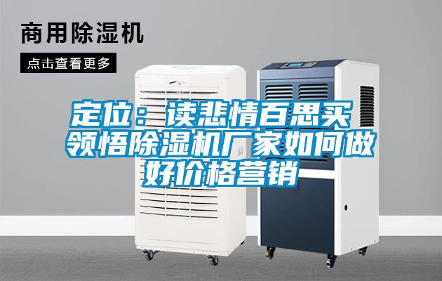定位：讀悲情百思買(mǎi) 領(lǐng)悟除濕機(jī)廠家如何做好價(jià)格營(yíng)銷