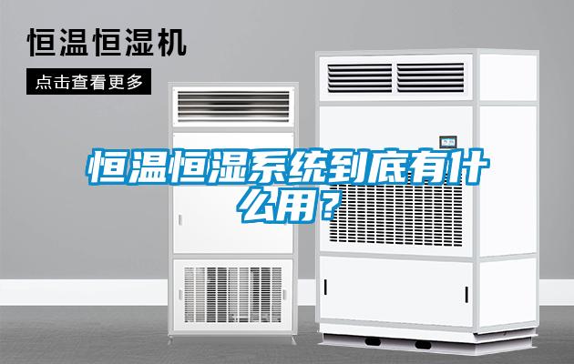 恒溫恒濕系統(tǒng)到底有什么用？
